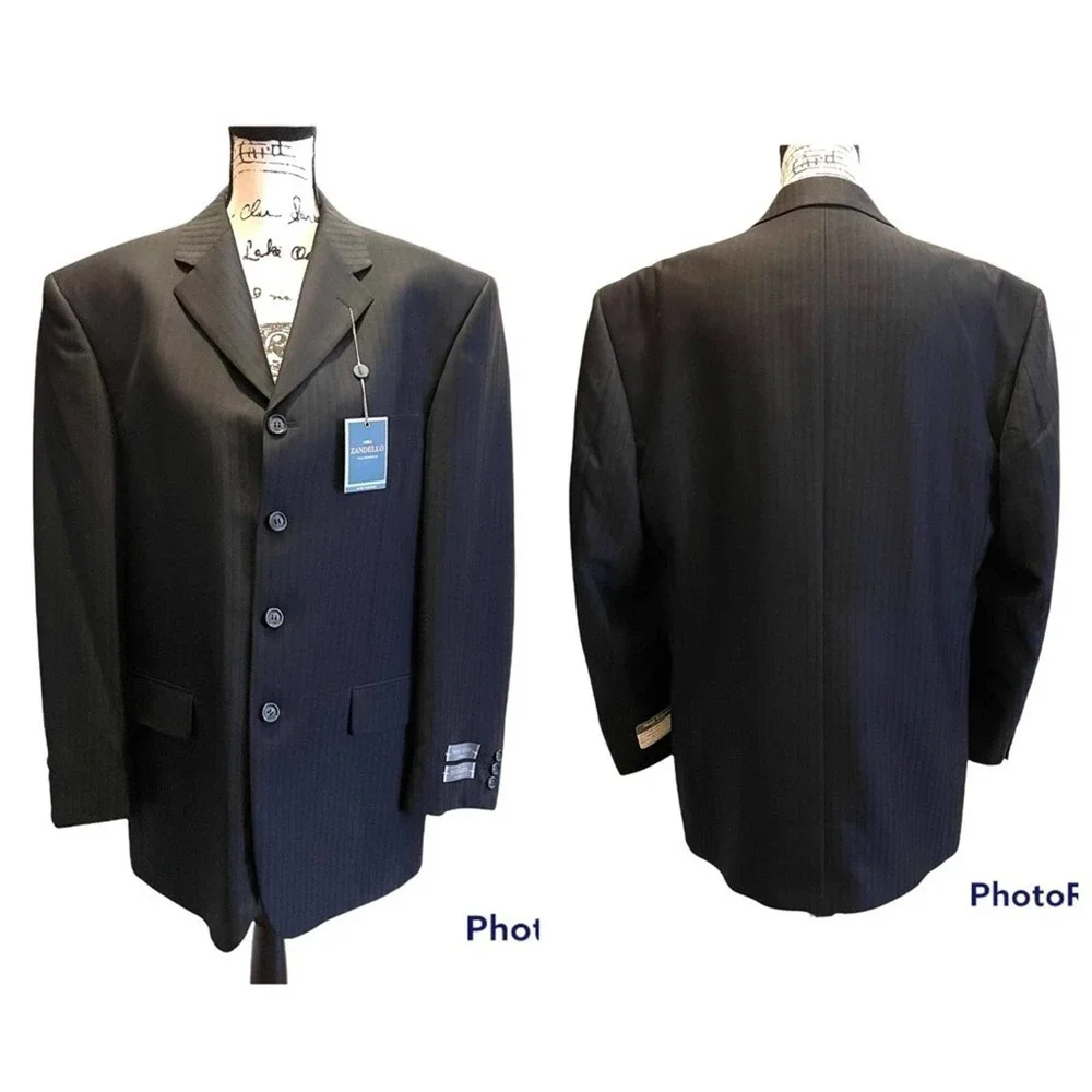 Zandello Collezioni Suit Jacket Blazer Sport Coat Black Size 40R formal office